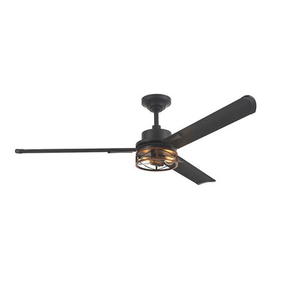 Black Ceiling Fan with Lighting American Metal Light - view 8