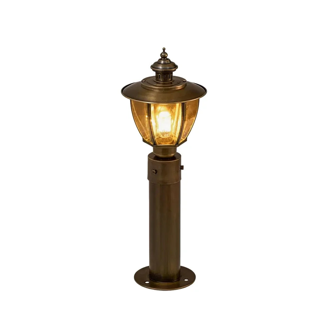 Outdoor Gate Pillar Lights Vintage Copper Waterproof Post Light - view 11