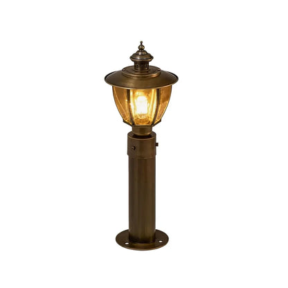 Outdoor Gate Pillar Lights Vintage Copper Waterproof Post Light - view 11