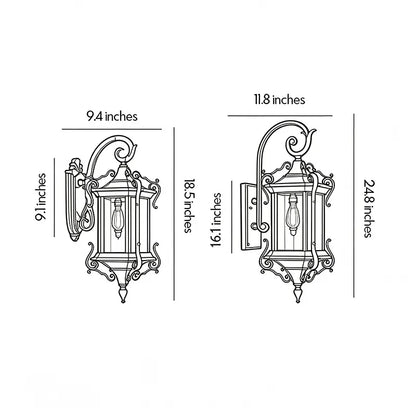 2 PCS Metal Outdoor Wall Sconces European Vintage Aluminum Light - view 10