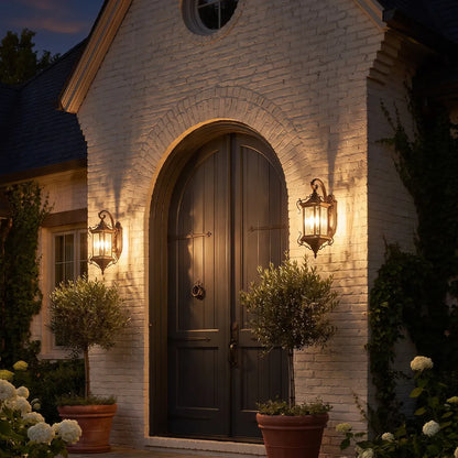 2 PCS Metal Outdoor Wall Sconces European Vintage Aluminum Light
