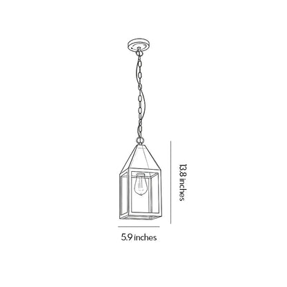 2 PCS Modern Black Outdoor Pendant Light Iron Hanging Lantern - view 9