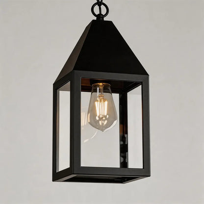 2 PCS Modern Black Outdoor Pendant Light Iron Hanging Lantern - view 7