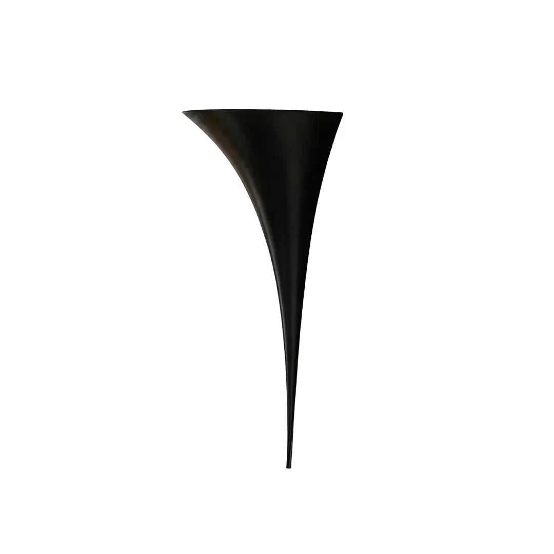 Modern Brass Wall Sconce Sculptural Trumpet Flared Light - view 10