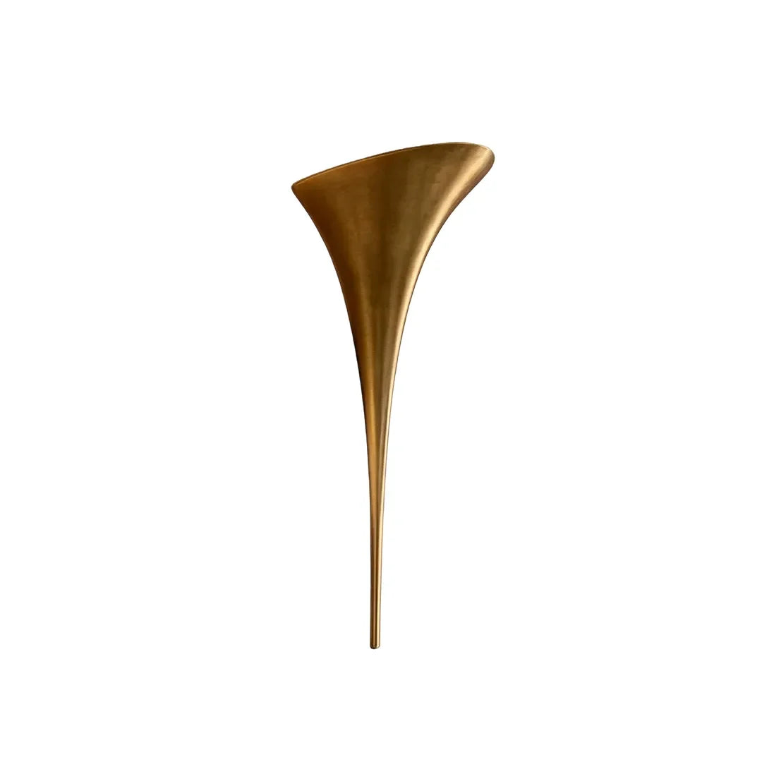 Modern Brass Wall Sconce Sculptural Trumpet Flared Light - view 9