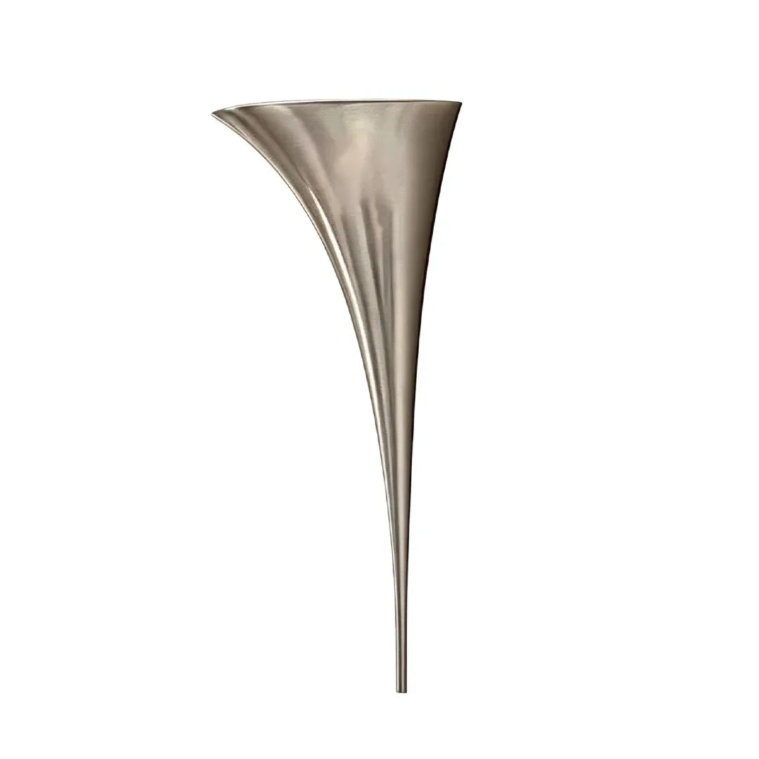 Modern Brass Wall Sconce Sculptural Trumpet Flared Light - view 14