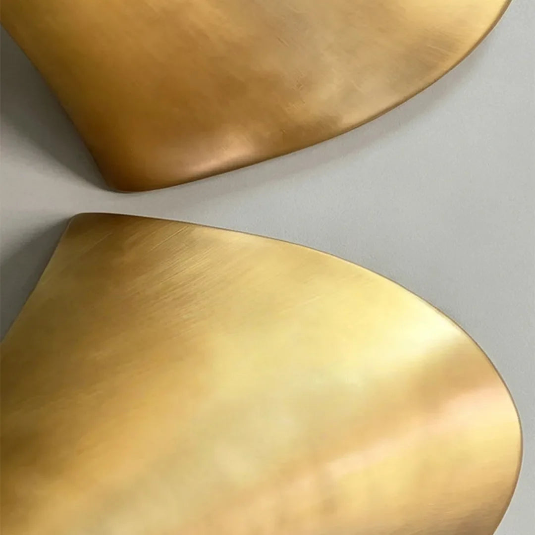 Modern Brass Wall Sconce Sculptural Trumpet Flared Light - view 8