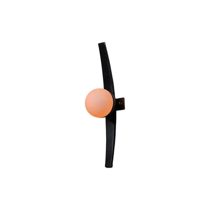 Modern Globe Wall Sconce Curved Wood and Glass Light - view 7