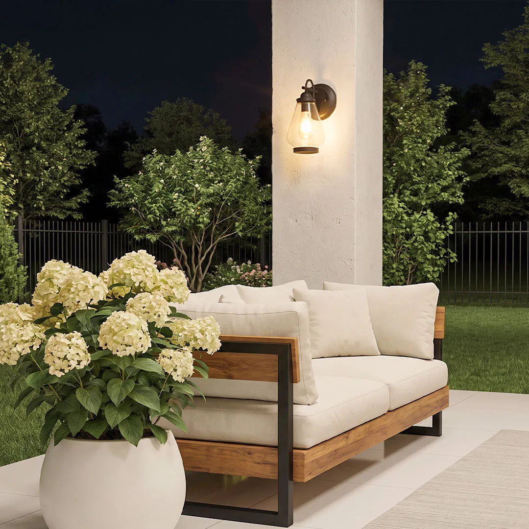 Vintage Sconce Wall Light Clear Glass Outdoor Lantern Light - view 5
