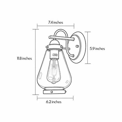 Vintage Sconce Wall Light Clear Glass Outdoor Lantern Light - view 11