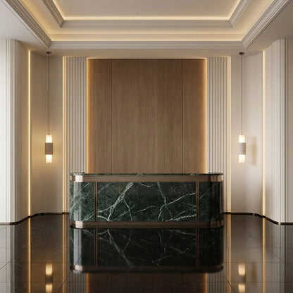 Modern LED Pendant Lights Travertine and Wood Bedside Ceiling Light - view 2