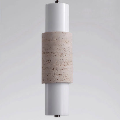 Modern LED Pendant Lights Travertine and Wood Bedside Ceiling Light - view 5