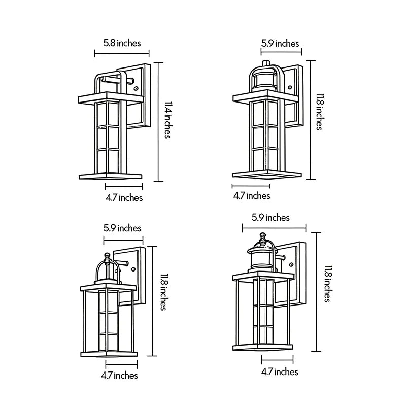 Modern Outdoor Lantern Wall Sconce LED Aluminum Light - view 11