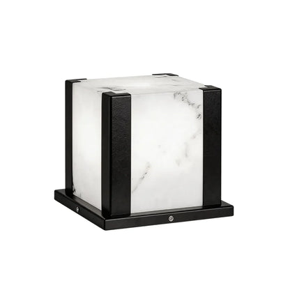 Contemporary Outdoor Pillar Lights Square Faux Marble Light - view 11