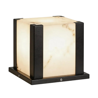 Contemporary Outdoor Pillar Lights Square Faux Marble Light - view 16