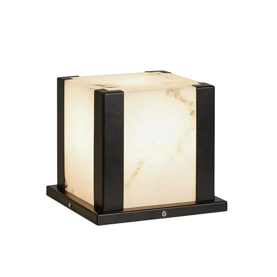 Contemporary Outdoor Pillar Lights Square Faux Marble Light - view 12