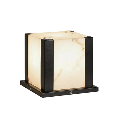Contemporary Outdoor Pillar Lights Square Faux Marble Light - view 12