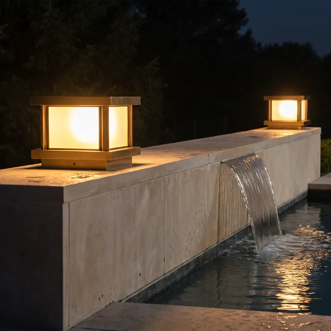 Outdoor Lights for Pillar Tops Modern Copper Waterproof Light - view 4