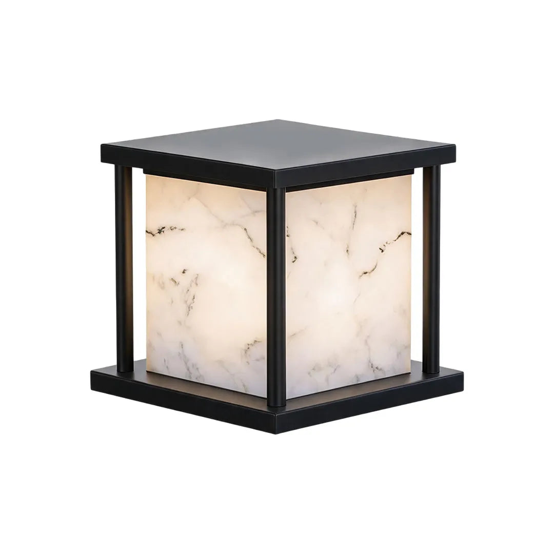 Outdoor Pillar Solar Lights Modern Faux Marble Light - view 11