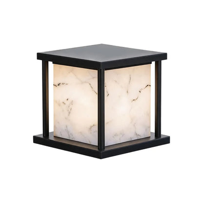 Outdoor Pillar Solar Lights Modern Faux Marble Light - view 11