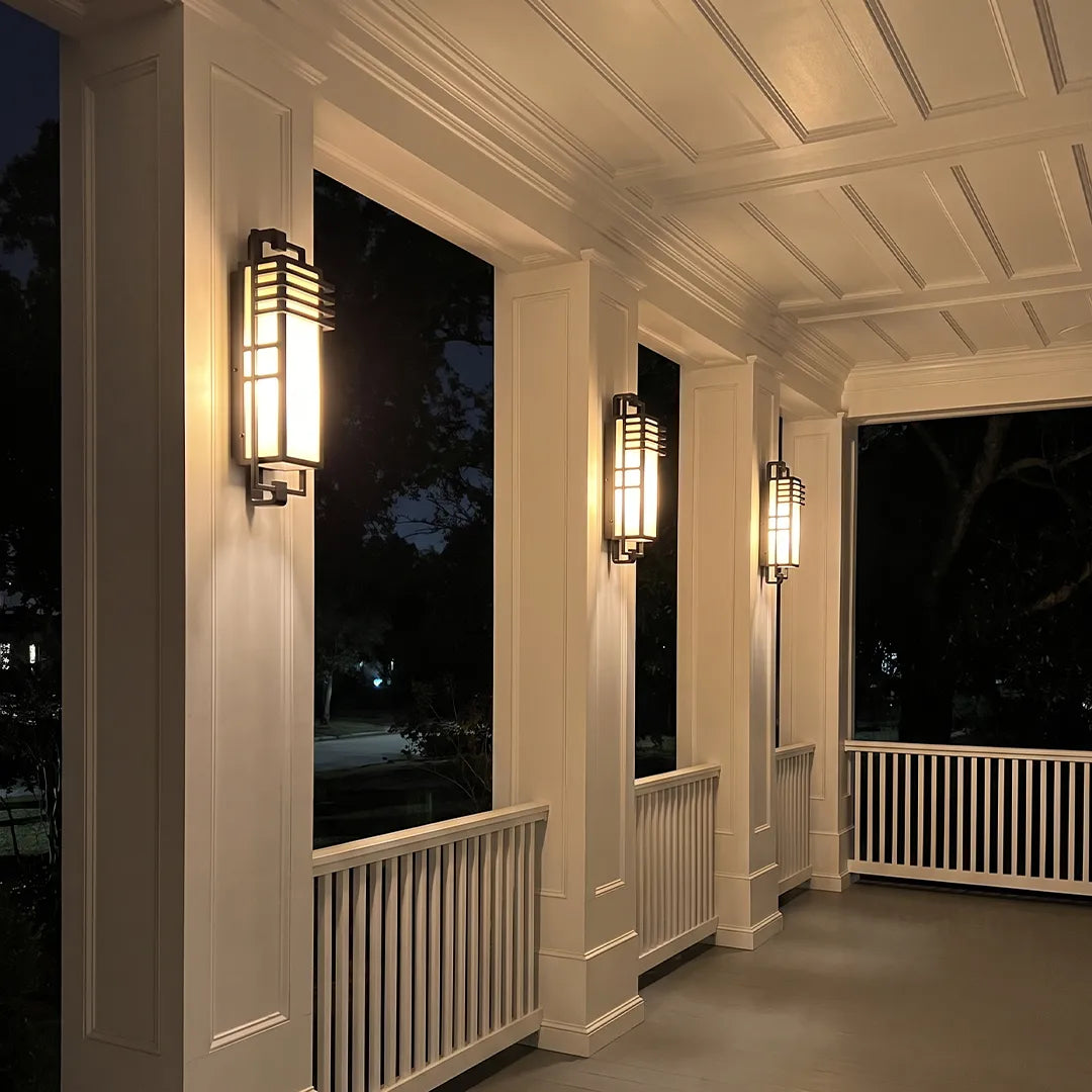 Outdoor Sconce Fixture Modern Geometric Ambient Light - view 3
