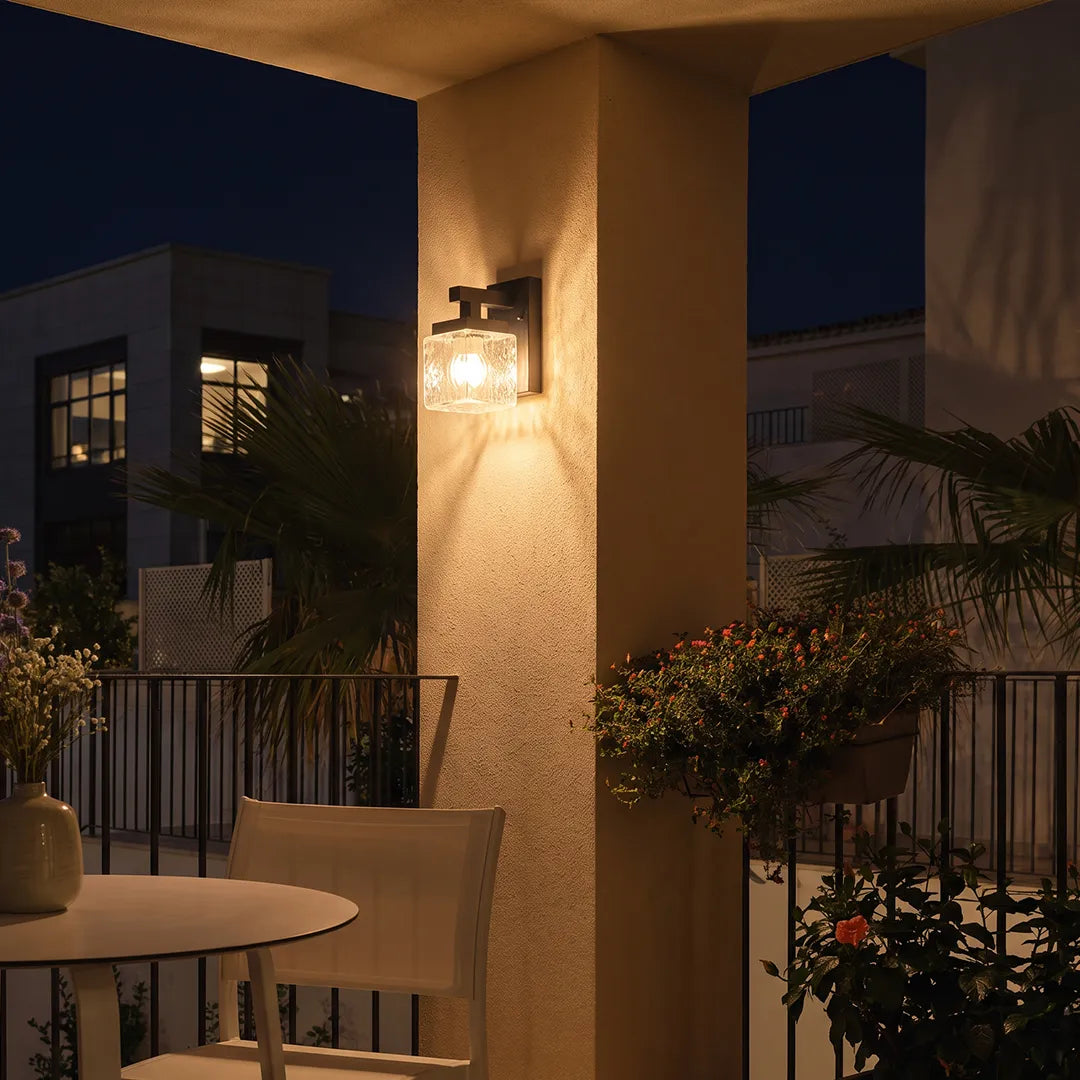 Square Glass Wall Sconce Modern Outdoor Waterproof Light - view 4