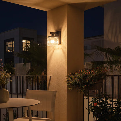 Square Glass Wall Sconce Modern Outdoor Waterproof Light - view 4
