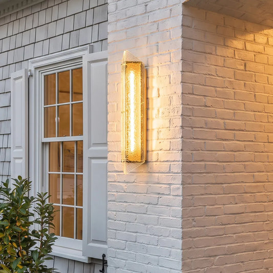Gold Outdoor Wall Lights Luxury Waterproof LED Art Light