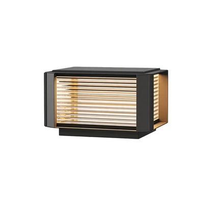 Modern Pillar Lights Layered Ribbed Glass Outdoor Light - view 9