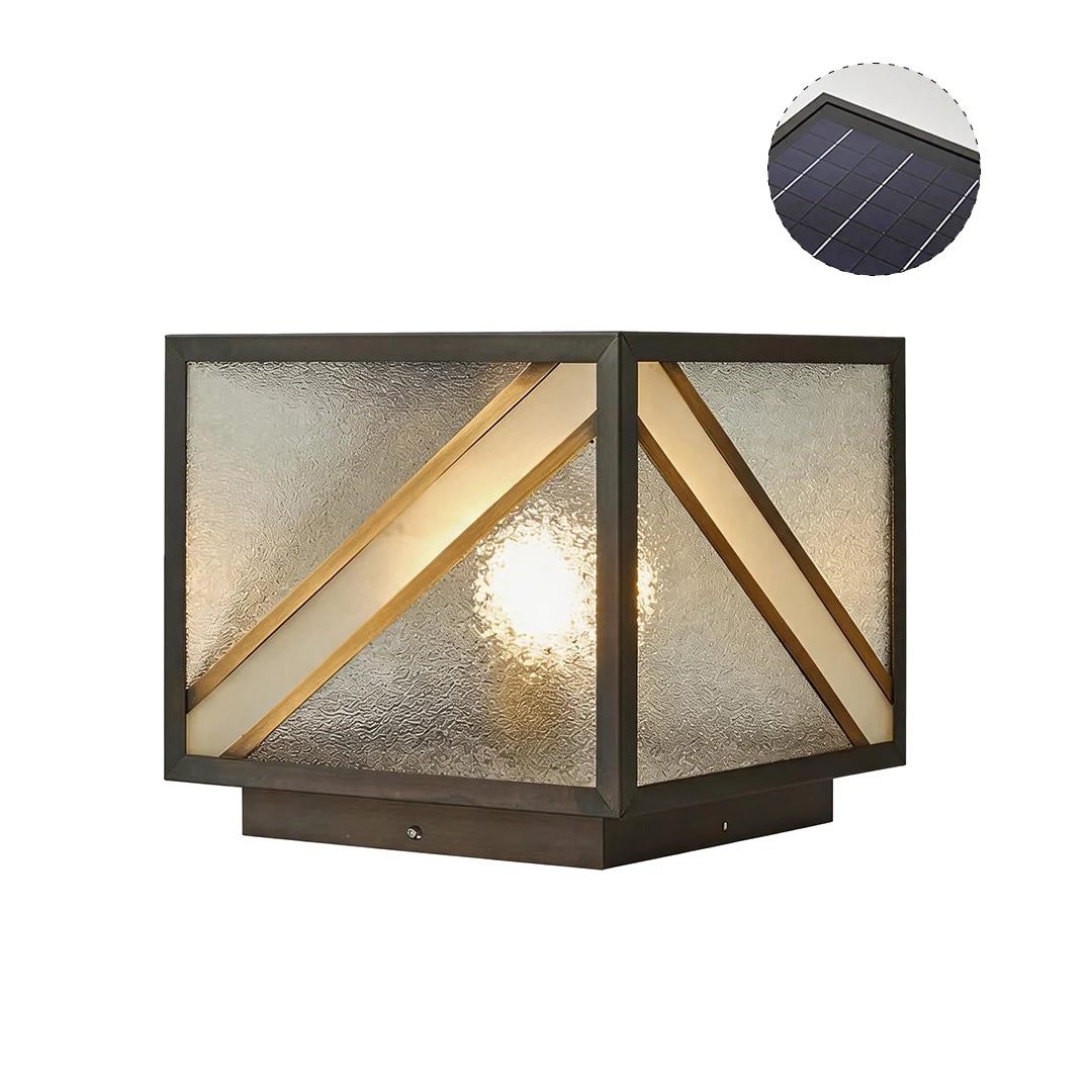 Black Outdoor Pillar Lights Modern Square Copper Waterproof Light - view 13