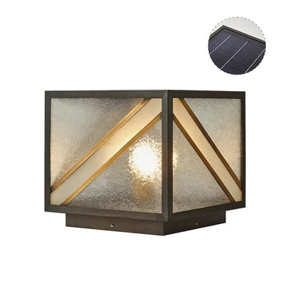 Black Outdoor Pillar Lights Modern Square Copper Waterproof Light - view 13