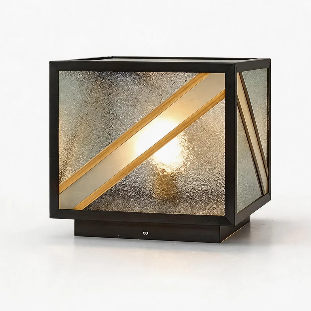 Black Outdoor Pillar Lights Modern Square Copper Waterproof Light - view 8