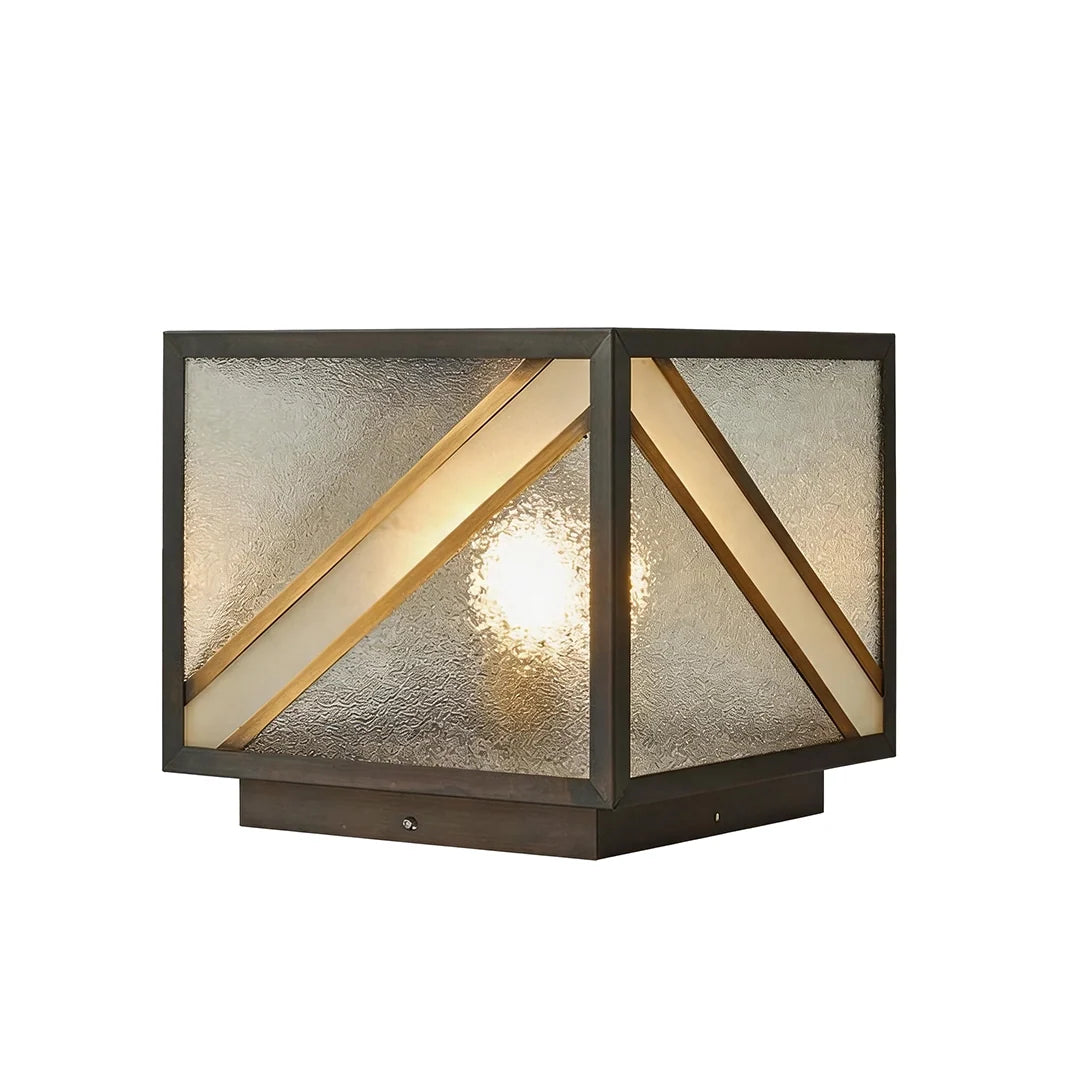 Black Outdoor Pillar Lights Modern Square Copper Waterproof Light - view 10