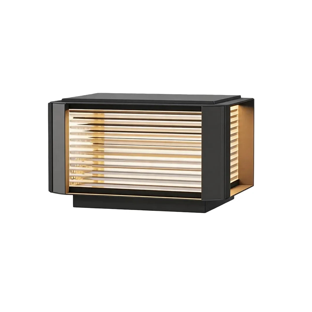 Modern Pillar Lights Layered Ribbed Glass Outdoor Light - view 11