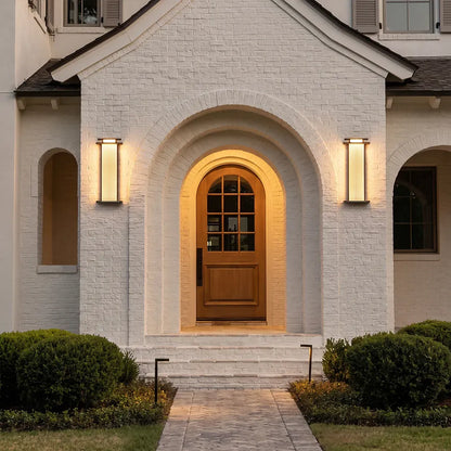 Modern Vertical Wall Sconce Ribbed Glass Outdoor Light - view 4