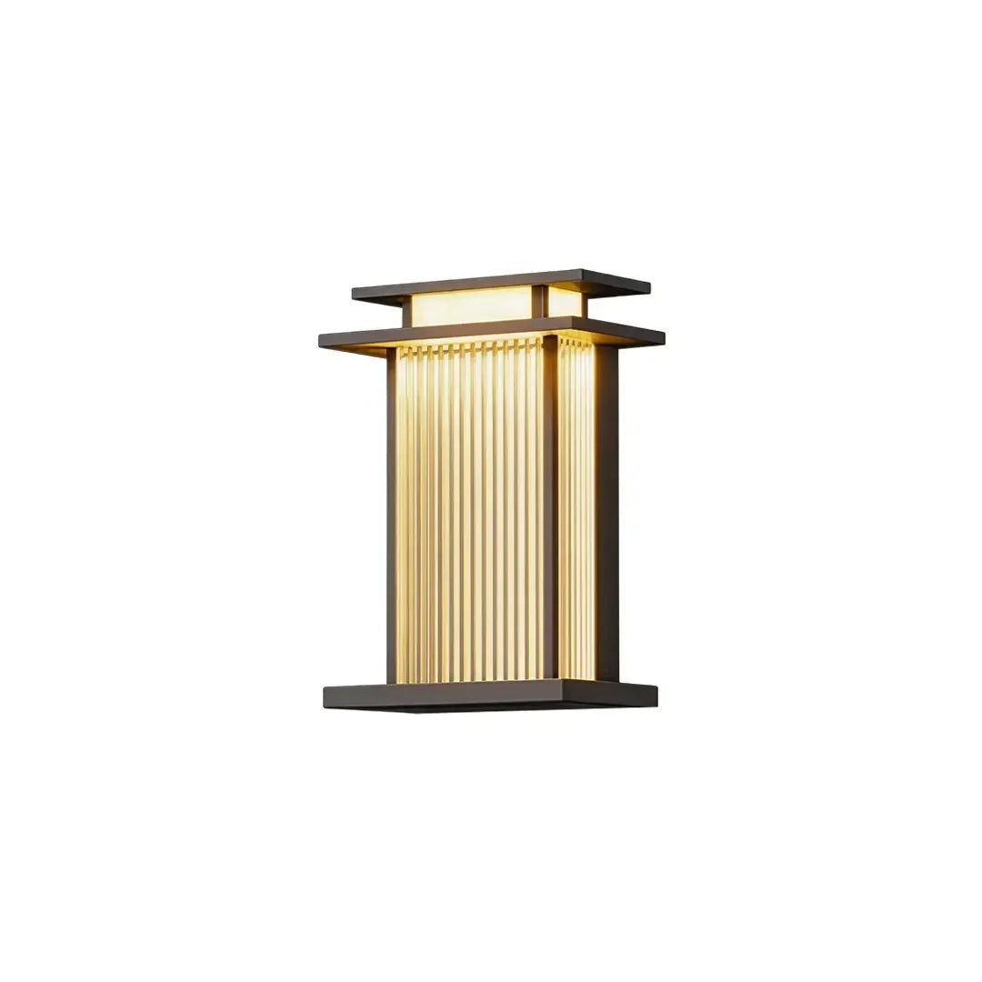 Modern Vertical Wall Sconce Ribbed Glass Outdoor Light - view 7