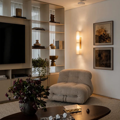Modern Vertical Wall Sconce Luxury Marble Cylinder Light - view 3