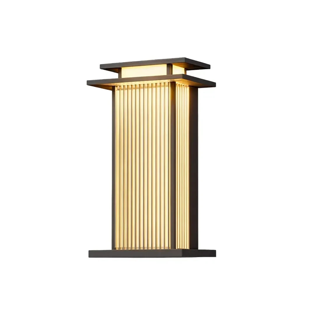 Modern Vertical Wall Sconce Ribbed Glass Outdoor Light - view 10