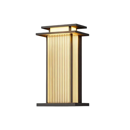 Modern Vertical Wall Sconce Ribbed Glass Outdoor Light - view 10