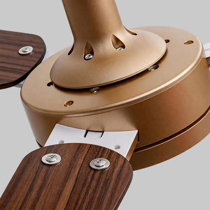 Copper Ceiling Fan with Light Modern Variable Speed LED Lamp - view 6
