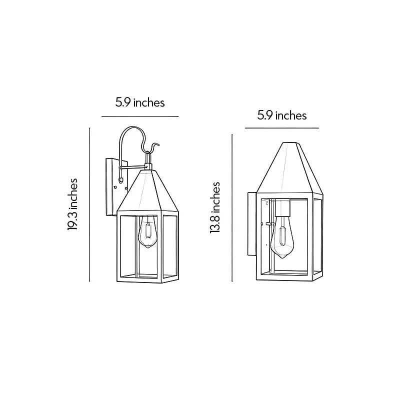 2 PCS Outdoor Black Sconce Vintage Style Wall Lantern - view 10