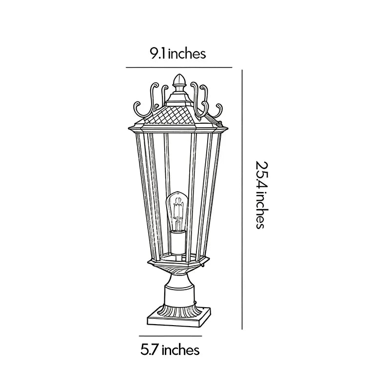 2 PCS Outdoor Pillar Light Fixtures European Vintage Light - view 10