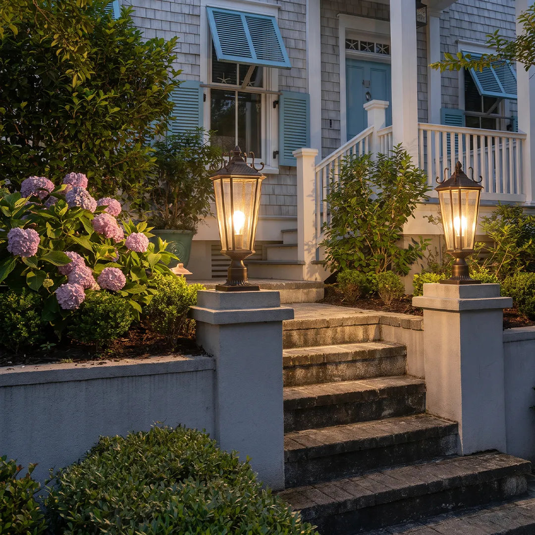 2 PCS Outdoor Pillar Light Fixtures European Vintage Light - view 5