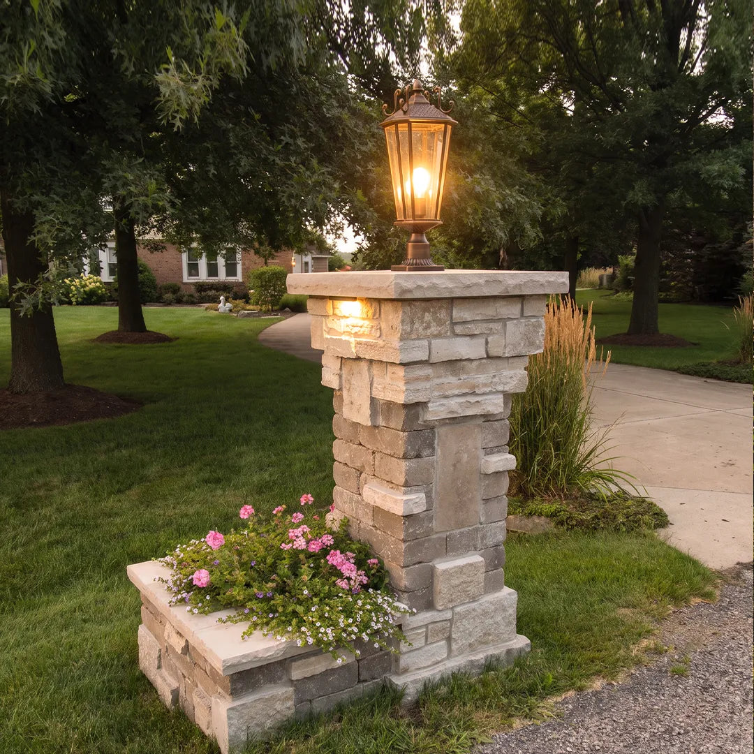 2 PCS Outdoor Pillar Light Fixtures European Vintage Light - view 2