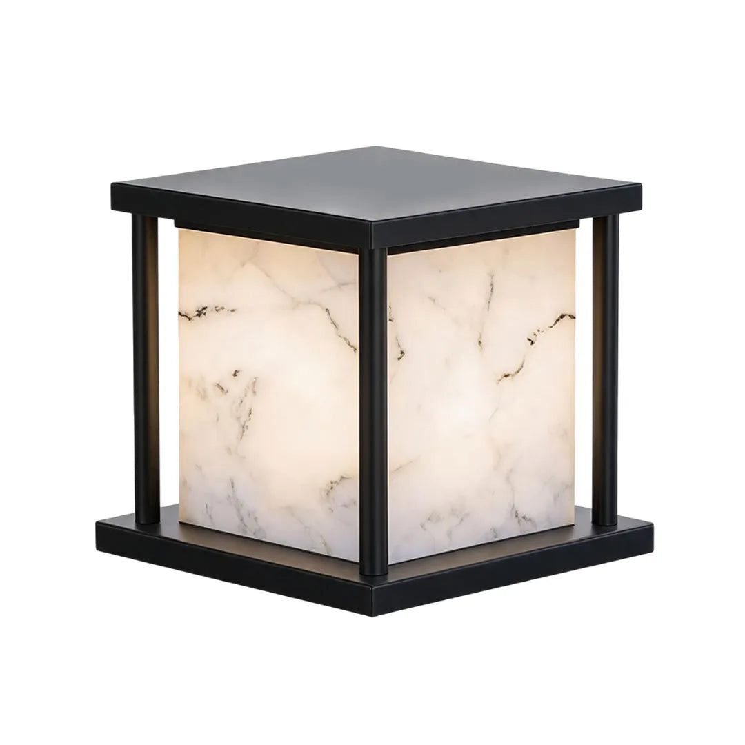 Outdoor Pillar Solar Lights Modern Faux Marble Light - view 12