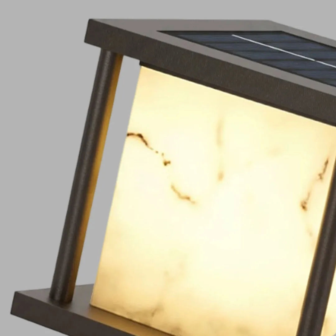 Outdoor Pillar Solar Lights Modern Faux Marble Light - view 8