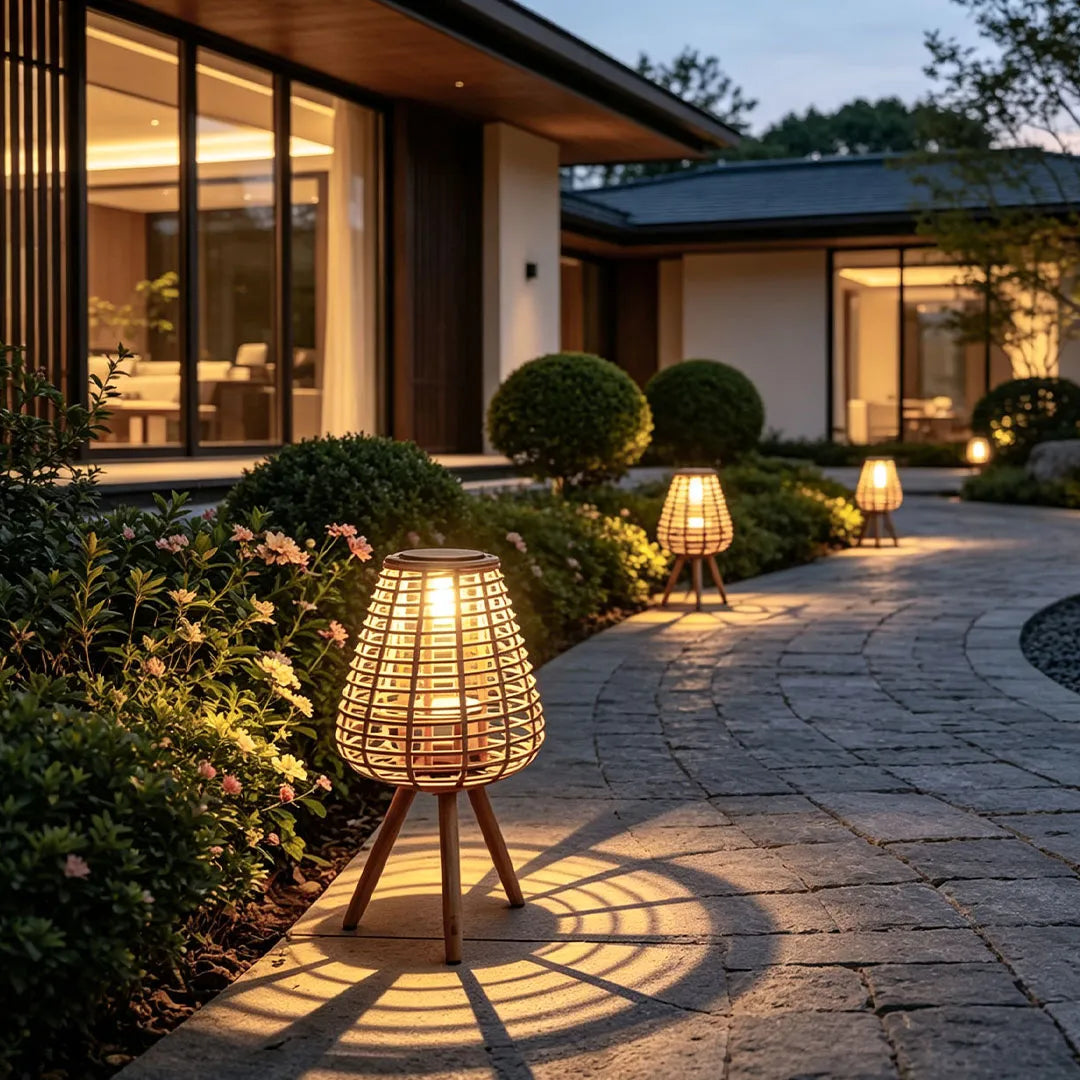 Outdoor Solar Floor Lamps Waterproof Woven Patio Lamps - view 4