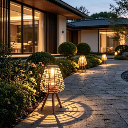 Outdoor Solar Floor Lamps Waterproof Woven Patio Lamps - view 4