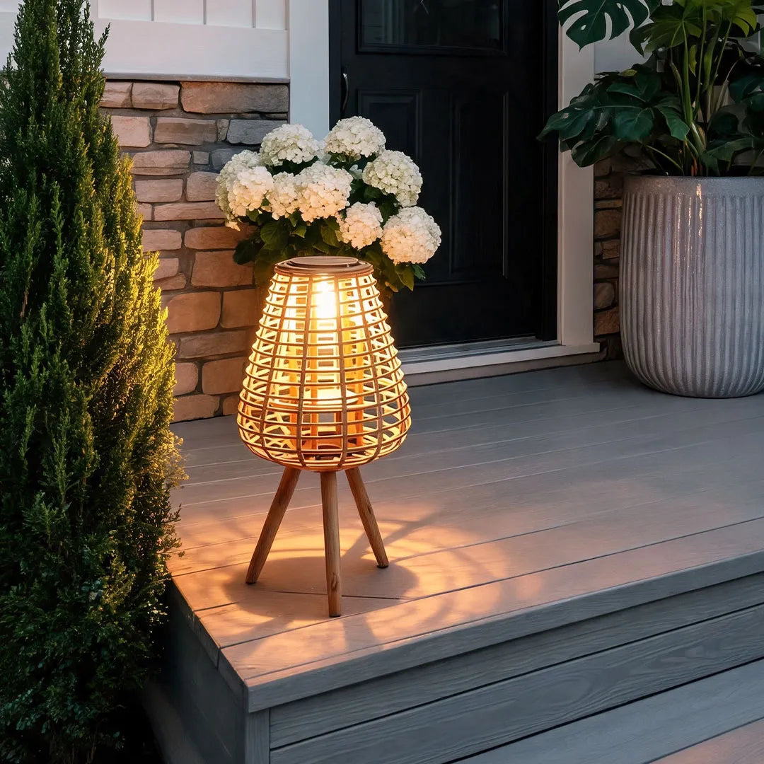 Outdoor Solar Floor Lamps Waterproof Woven Patio Lamps - view 3