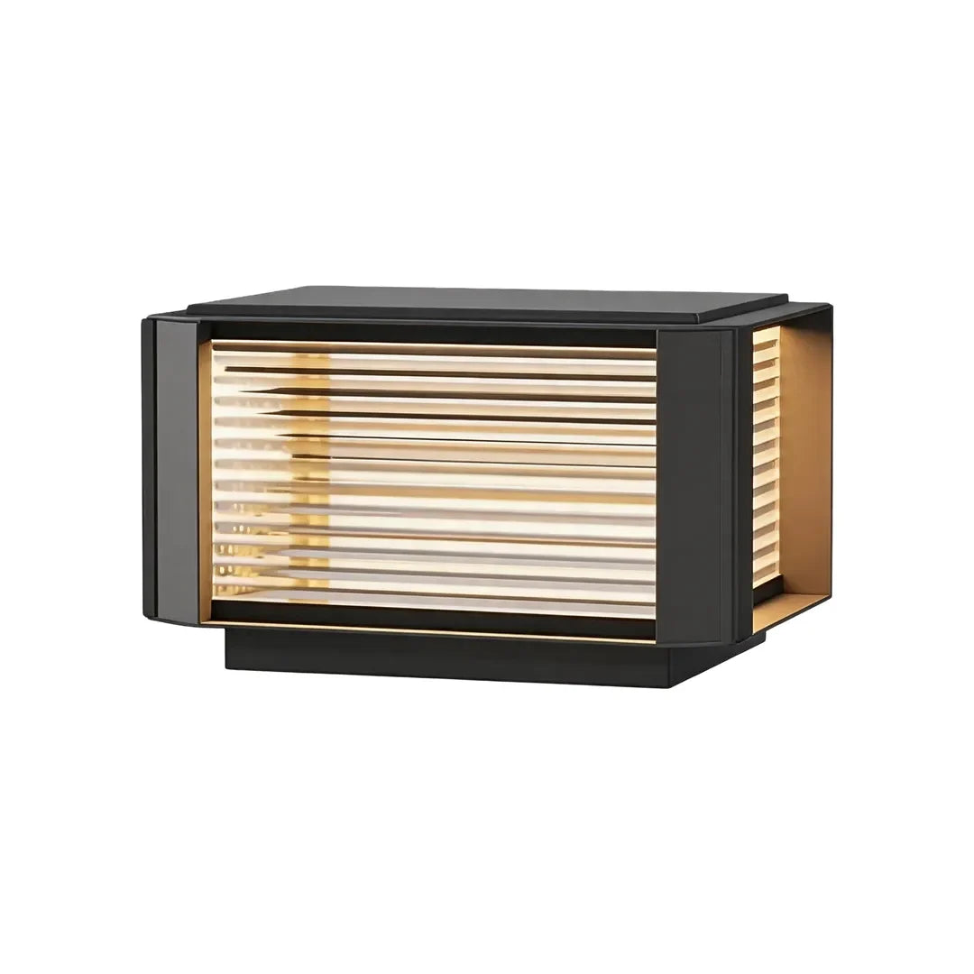 Modern Pillar Lights Layered Ribbed Glass Outdoor Light - view 12